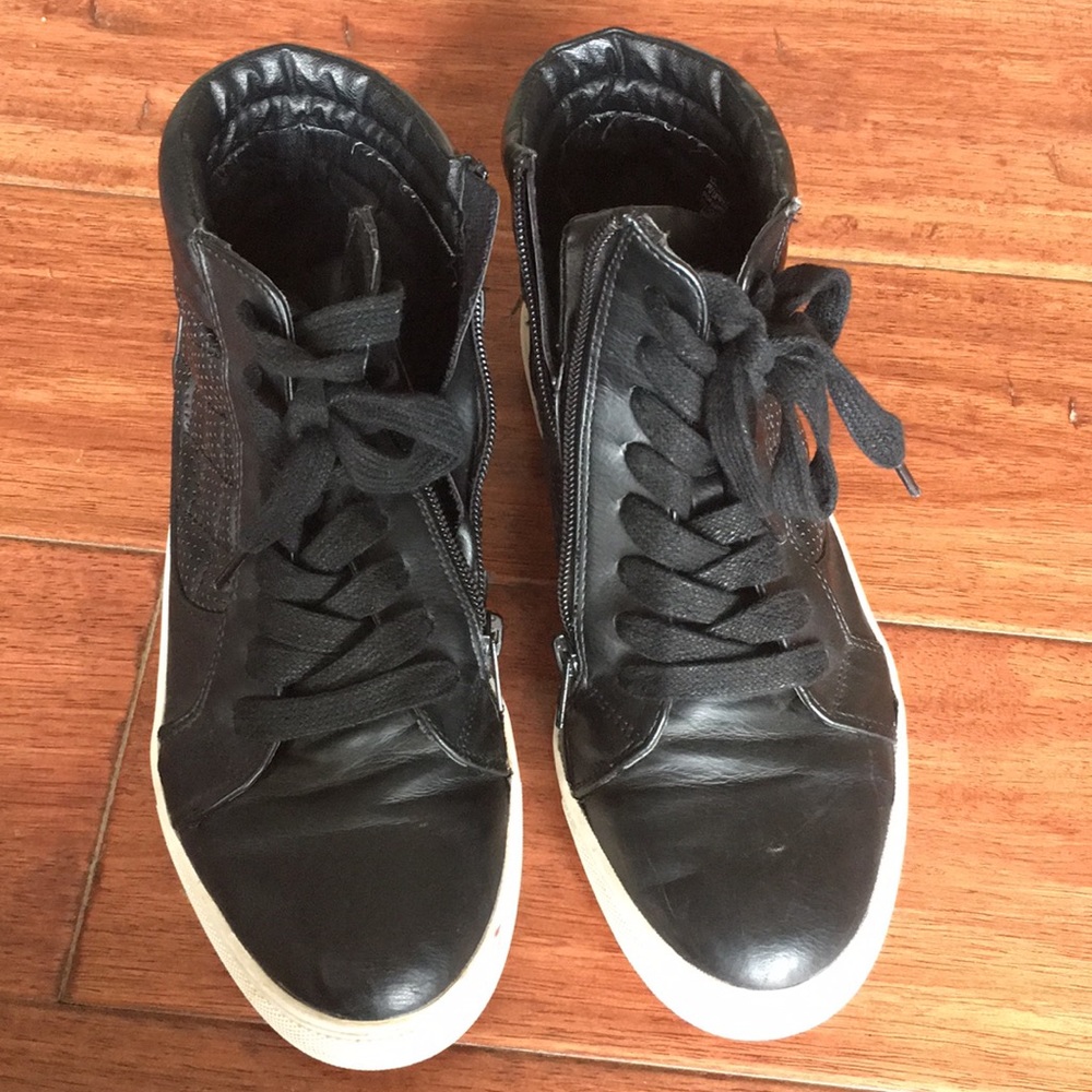 Steve Madden Faux Leather High Top Sneakers